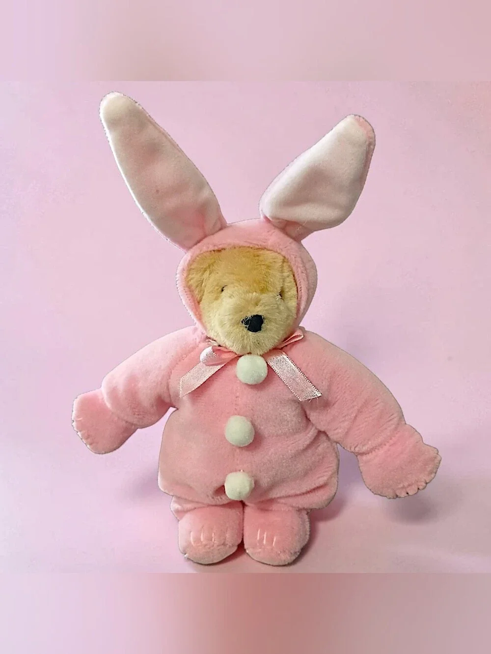 Vintage Muffy VanderBear With Easter Bunny Suit Pink Rabbit Costume Outfit NABCO